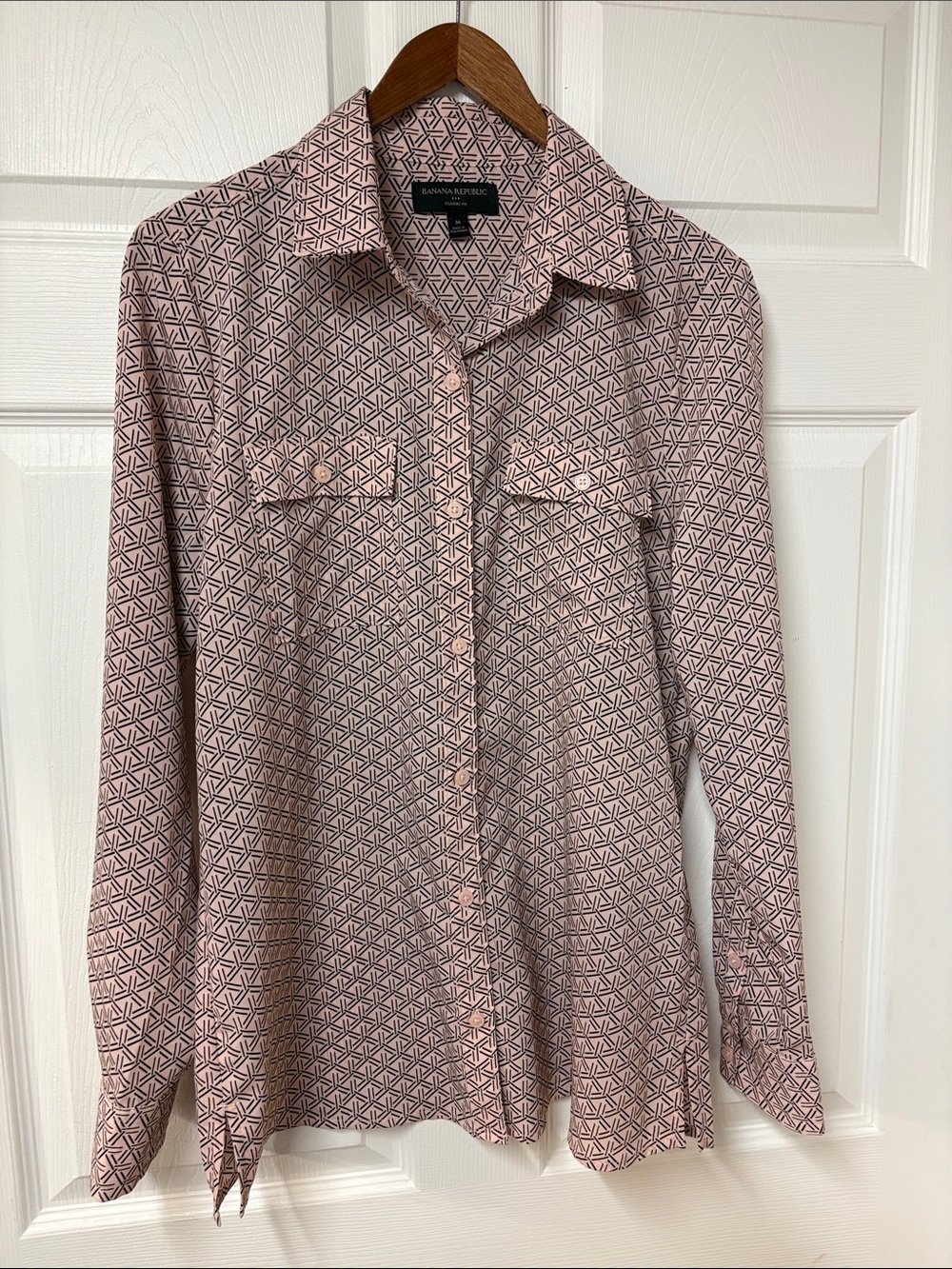 Banana Republic Pink and Black Blouse - Size M